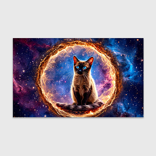 Бумага для упаковки Сиамская кошка в космосе / 3D-принт – фото 1