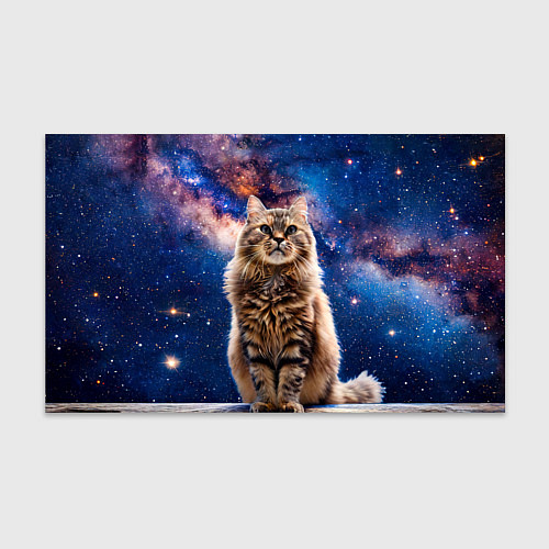Бумага для упаковки Сибирская кошка в космосе / 3D-принт – фото 1