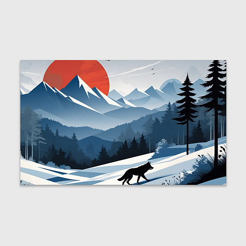 Бумага для упаковки Лиса в горах / 3D-принт – фото 1