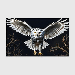 Бумага для упаковки Белая сова на темном фоне