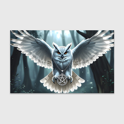 Бумага для упаковки Лес и белая сова / 3D-принт – фото 1