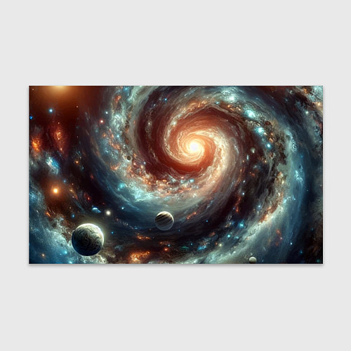 Бумага для упаковки Далёкая неоновая галактика - нейросеть / 3D-принт – фото 1