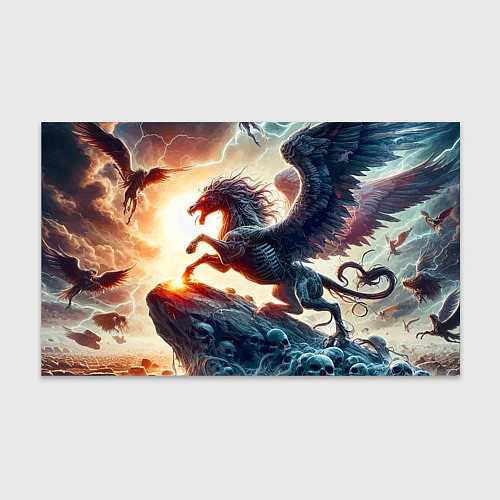 Бумага для упаковки Пегас тёмных сил - нейроарт / 3D-принт – фото 1