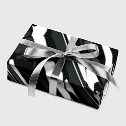 Бумага для упаковки Разводы белым на черном, цвет: 3D-принт — фото 2