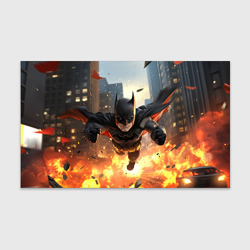 Бумага для упаковки Бэтмен в полете над огнем / 3D-принт – фото 1