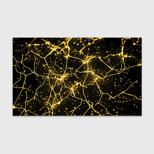 Бумага для упаковки Золотистые пути на черном / 3D-принт – фото 1