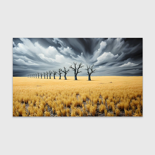 Бумага для упаковки Деревья в поле / 3D-принт – фото 1