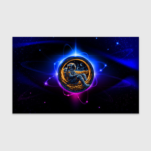 Бумага для упаковки Космонавт в луне / 3D-принт – фото 1