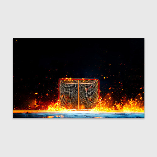 Бумага для упаковки Хоккейные ворота в огне / 3D-принт – фото 1