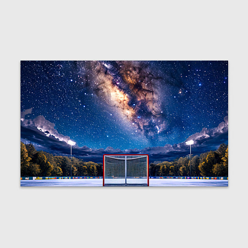 Бумага для упаковки Хоккейные ворота в ночи / 3D-принт – фото 1