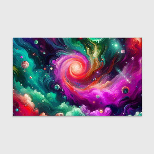 Бумага для упаковки Космическая неоновая фантазия - нейроарт / 3D-принт – фото 1