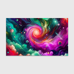 Бумага для упаковки Космическая неоновая фантазия - нейроарт, цвет: 3D-принт