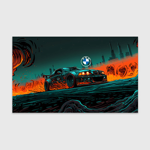 Бумага для упаковки Зеленый БМВ / 3D-принт – фото 1