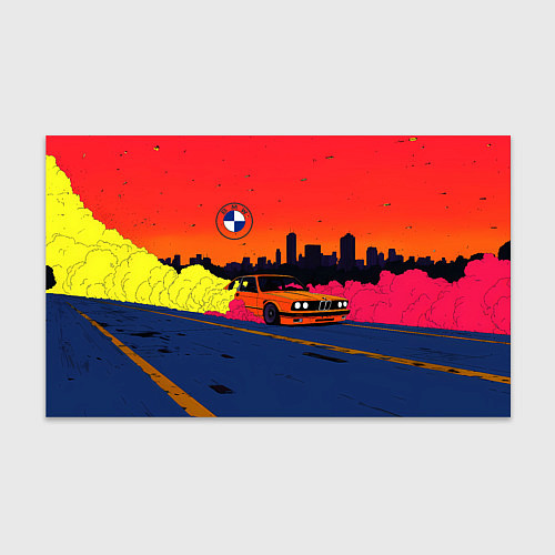 Бумага для упаковки БМВ красный закат / 3D-принт – фото 1