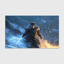 Бумага для упаковки Волк и молния, цвет: 3D-принт