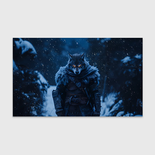 Бумага для упаковки Воин волк зимой / 3D-принт – фото 1