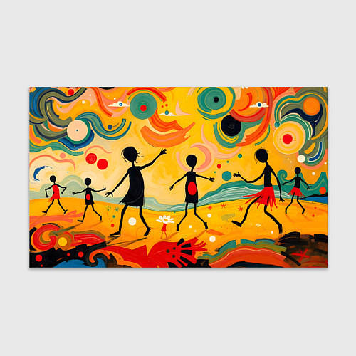 Бумага для упаковки Радостные солнечные человечки / 3D-принт – фото 1