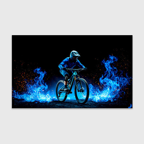 Бумага для упаковки Горный велосипед в синем пламени / 3D-принт – фото 1
