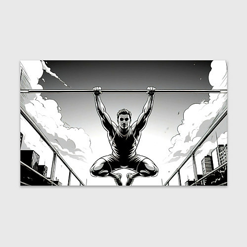 Бумага для упаковки Турникмен в чб / 3D-принт – фото 1