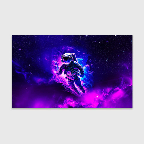 Бумага для упаковки Космонавт в неоновых облаках / 3D-принт – фото 1