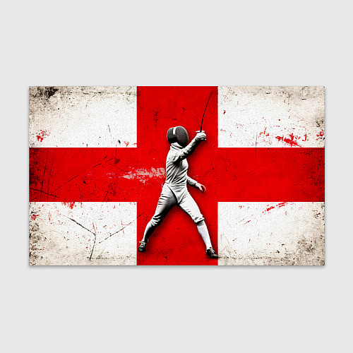 Бумага для упаковки Фехтовальщик на красно-белом / 3D-принт – фото 1