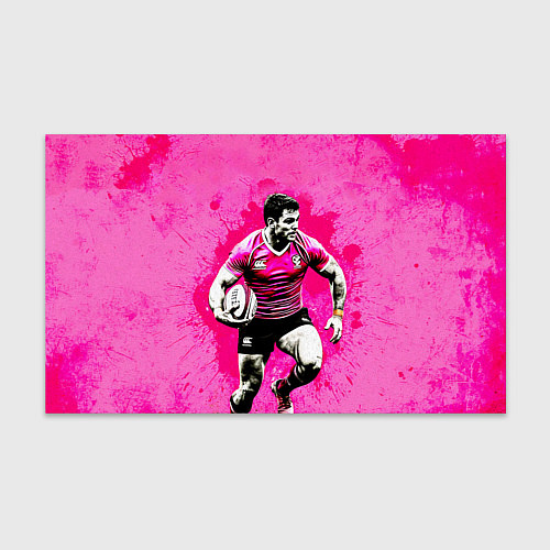 Бумага для упаковки Регбист на розовом / 3D-принт – фото 1