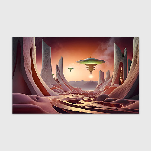 Бумага для упаковки Фантастический инопланетный город / 3D-принт – фото 1