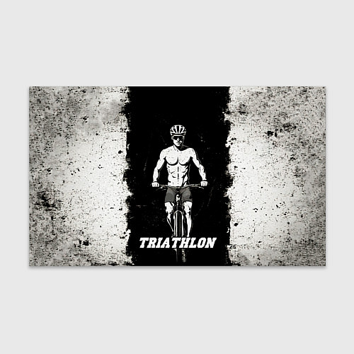 Бумага для упаковки Триатлонист на черно-белом / 3D-принт – фото 1