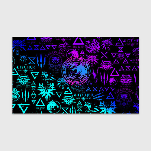 Бумага для упаковки Ведьмак неоновые логотипы / 3D-принт – фото 1