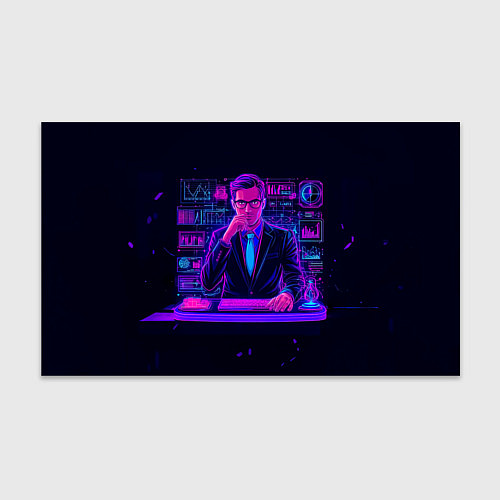 Бумага для упаковки Аналитик в неоне / 3D-принт – фото 1