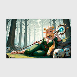 Бумага для упаковки Эльфийская аниме ведьма среди черепов в мрачном ле, цвет: 3D-принт