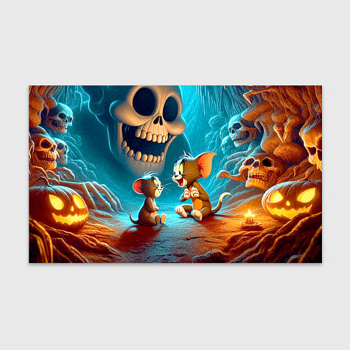 Бумага для упаковки Том общается с Джерри в ночь на хэллоуин / 3D-принт – фото 1