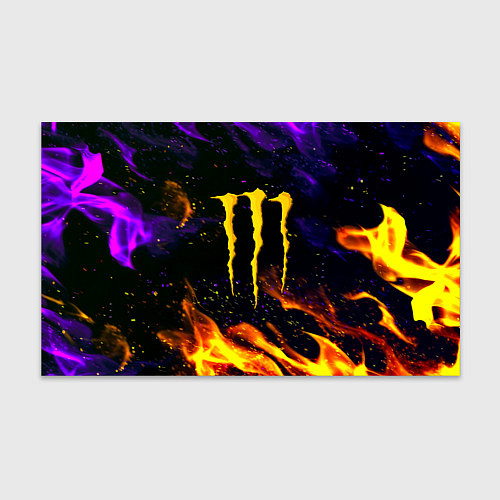 Бумага для упаковки Monster energy лого в огне / 3D-принт – фото 1