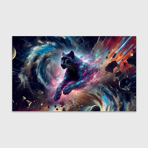 Бумага для упаковки Космическая пантера - нейроарт / 3D-принт – фото 1