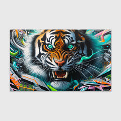 Бумага для упаковки Морда свирепого тигра - нейроарт, цвет: 3D-принт