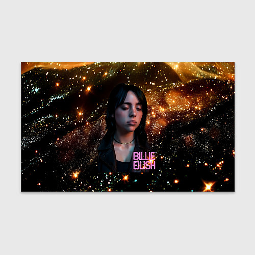 Бумага для упаковки Билли Айлиш с блестками на фоне / 3D-принт – фото 1