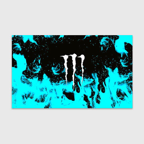 Бумага для упаковки Monster energy голубой огонь / 3D-принт – фото 1