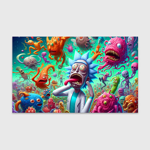 Бумага для упаковки Crazy Rick Sanchez among the monsters ai art fanta / 3D-принт – фото 1