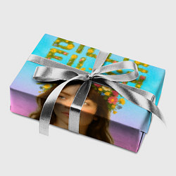 Бумага для упаковки Билли Айлиш с цветочным венком на голове, цвет: 3D-принт — фото 2