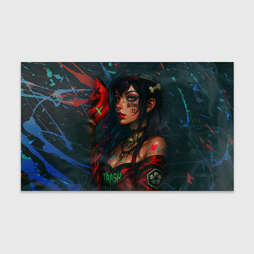 Бумага для упаковки Девушка с маской киберпанк / 3D-принт – фото 1