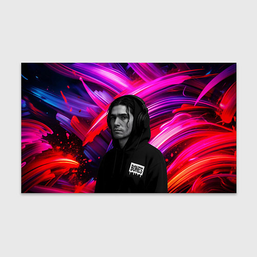 Бумага для упаковки Bones в наушниках / 3D-принт – фото 1