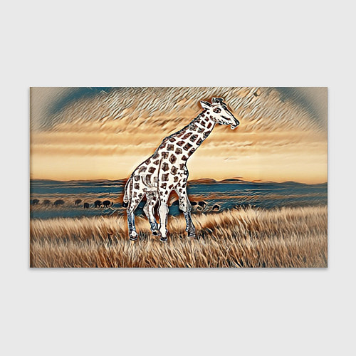 Бумага для упаковки Жираф в африканской саванне / 3D-принт – фото 1