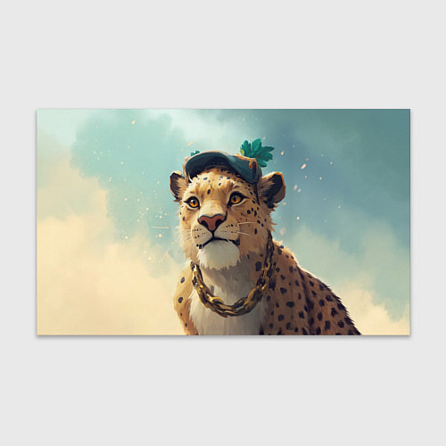 Бумага для упаковки Леопард в кеппи / 3D-принт – фото 1