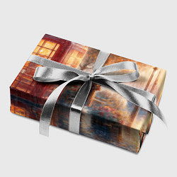 Бумага для упаковки Красная телефонная будка на набережной, цвет: 3D-принт — фото 2