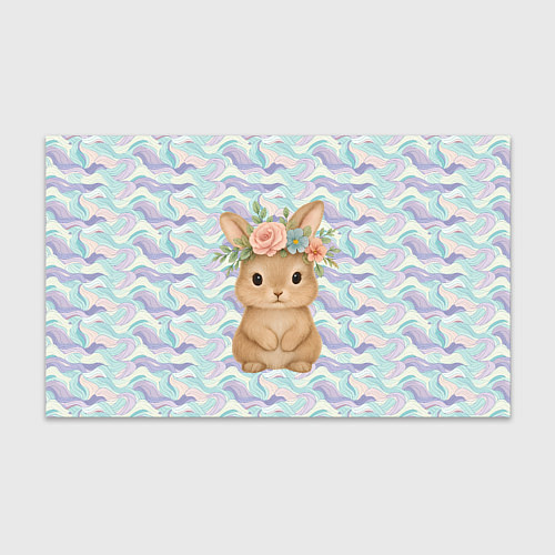 Бумага для упаковки Зайчик с венком из цветов на голове / 3D-принт – фото 1