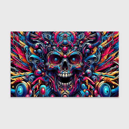 Бумага для упаковки Colorful cyber skull - pattern / 3D-принт – фото 1