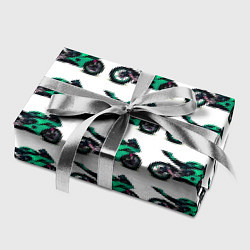 Бумага для упаковки Motorcycle turquoise, цвет: 3D-принт — фото 2