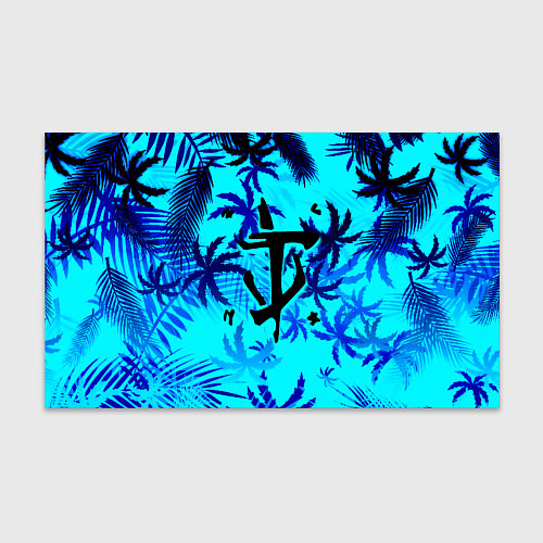 Бумага для упаковки Doom неоновые тропики / 3D-принт – фото 1