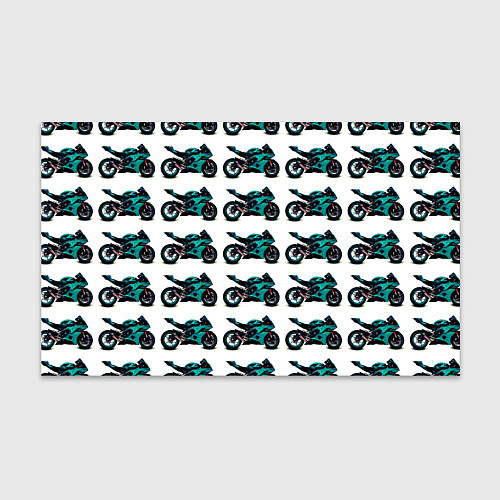 Бумага для упаковки Motorbike light blue / 3D-принт – фото 1