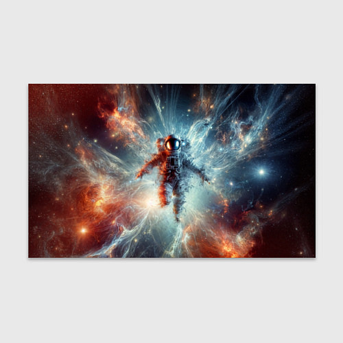 Бумага для упаковки Космонавт в космической туманности / 3D-принт – фото 1
